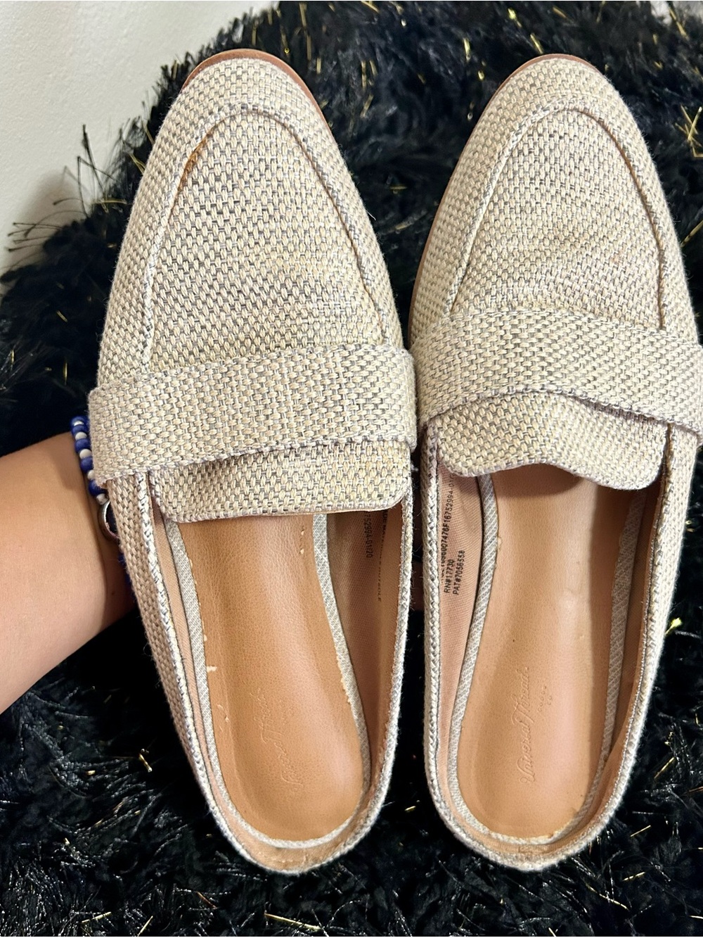 Universal Thread Beige Woven Penny Loafers